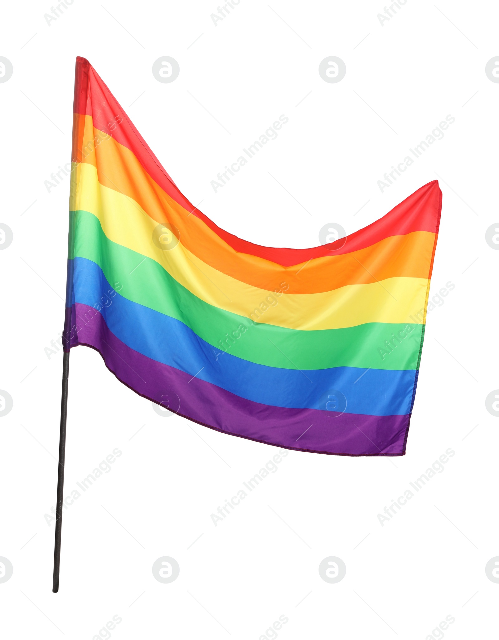 Photo of Bright rainbow LGBT flag isolated on white