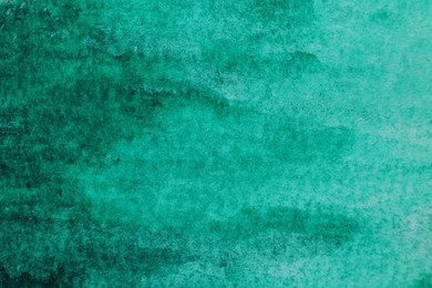 Photo of Abstract green watercolor painting as background, top view