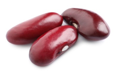 Photo of Pile of red beans on white background