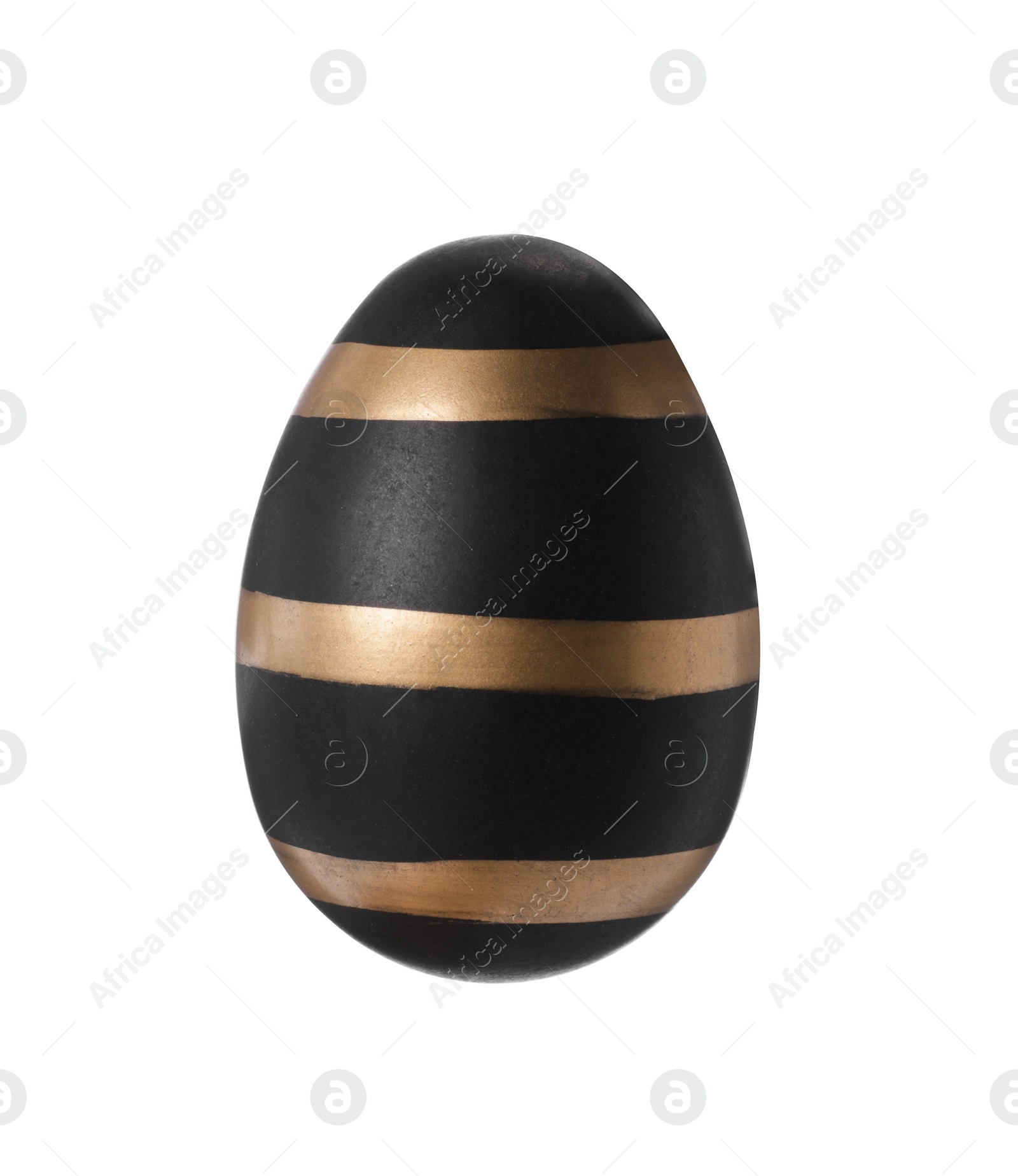 Photo of One striped Easter egg isolated on white