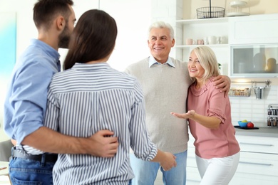 Photo of Happy family at home. Reunion of generations