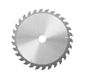 Photo of Saw disk isolated on white. Carpenter's tool