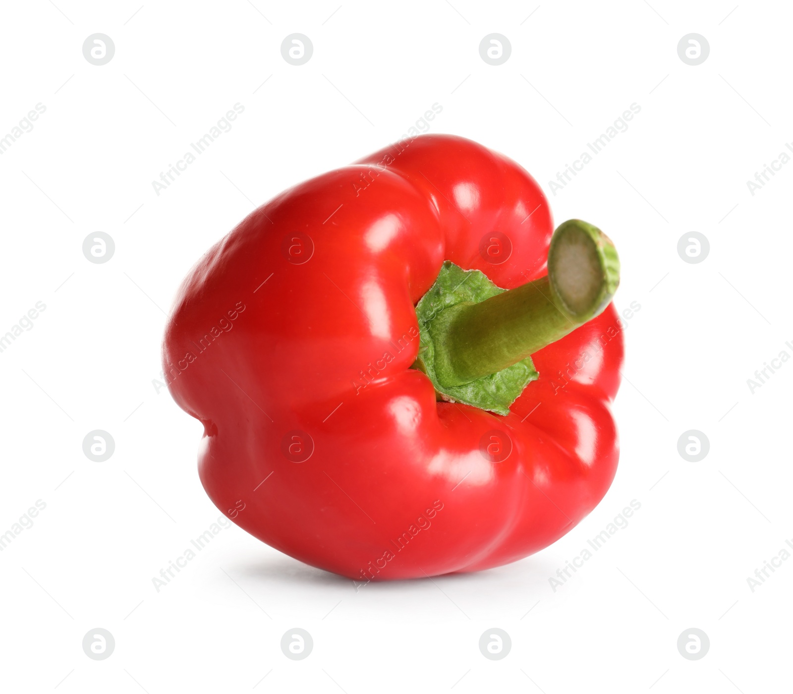 Photo of Tasty ripe red bell pepper on white background