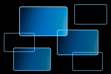 Image of Rectangles on black background, illustration. Business, communication and information concepts