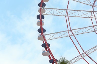 Beautiful large Ferris wheel outdoors, space for text