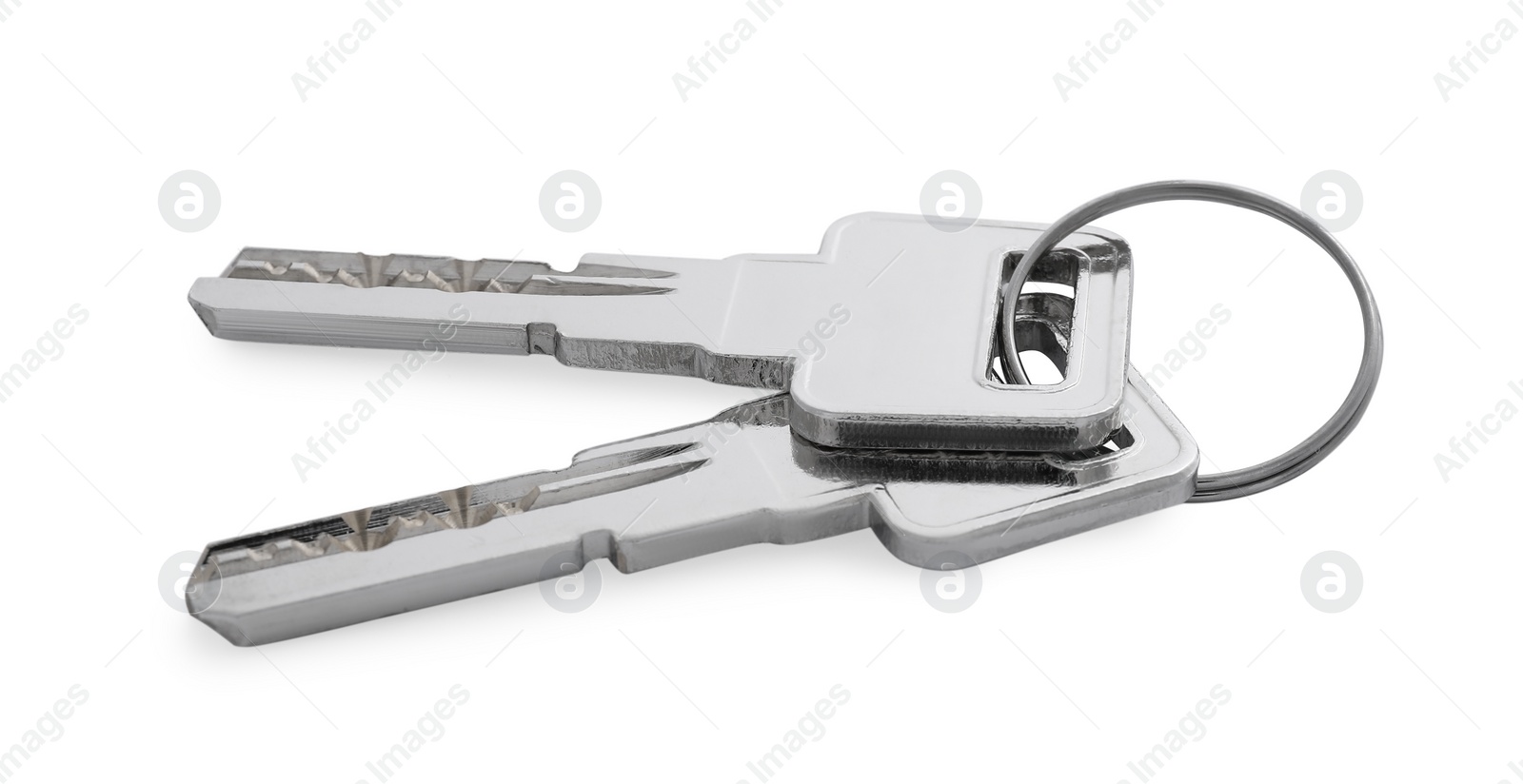 Photo of Two keys with ring isolated on white