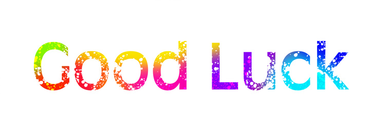 Image of Good luck wish. Creative card with text, banner design