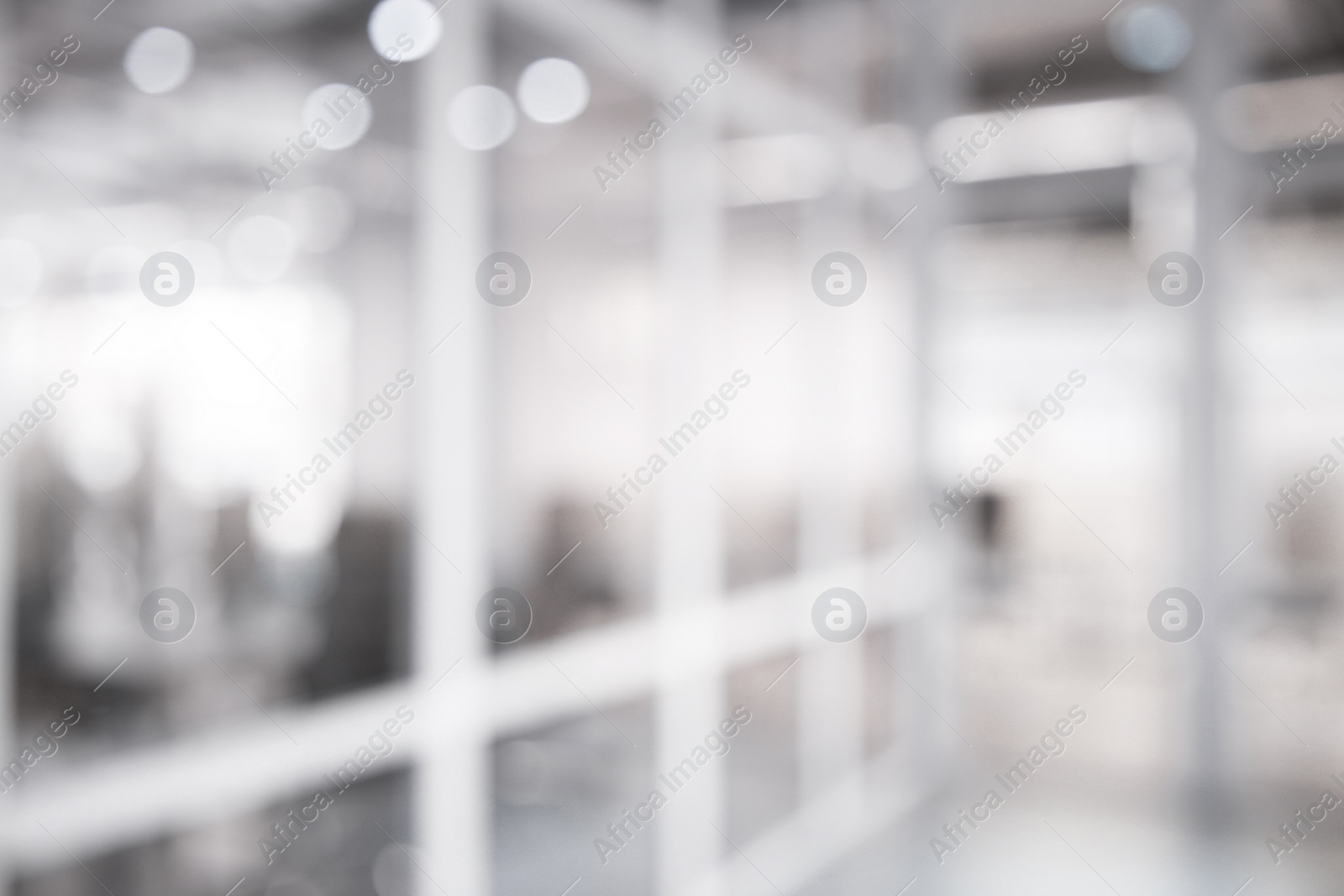 Image of Office interior. Blurred view of comfortable workspace