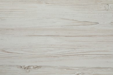 Photo of Texture of white wooden surface as background, top view