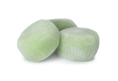 Delicious mochi on white background. Traditional Japanese dessert