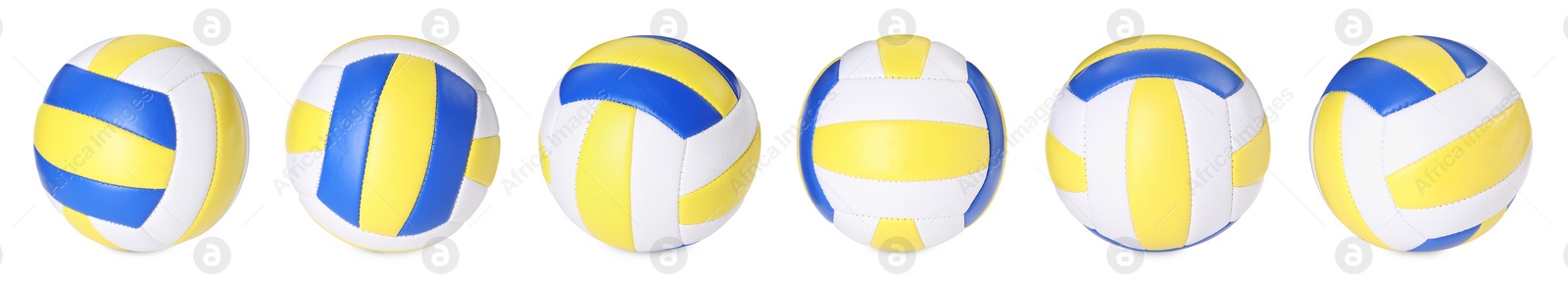 Image of Volleyball ball isolated on white, different sides