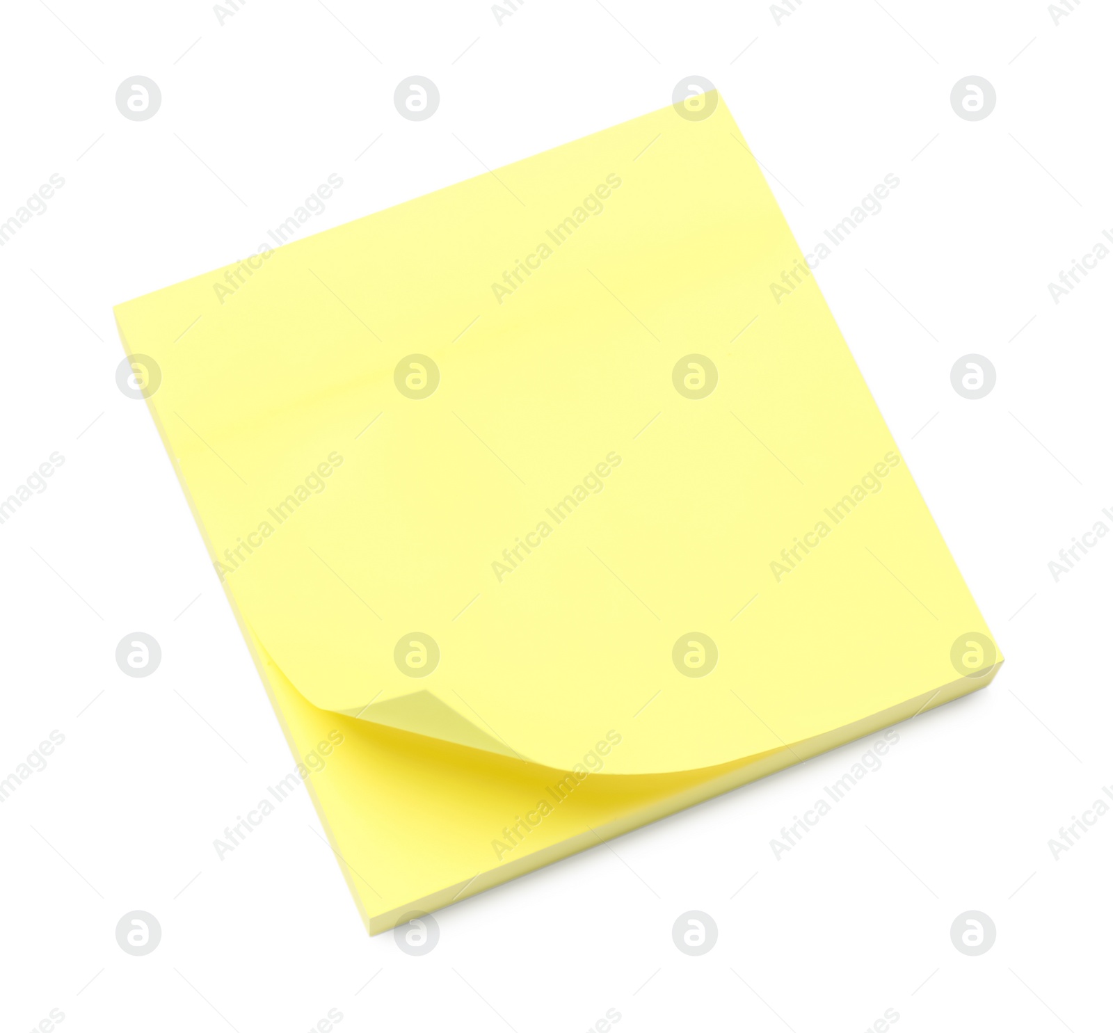 Photo of Blank yellow sticky notes on white background