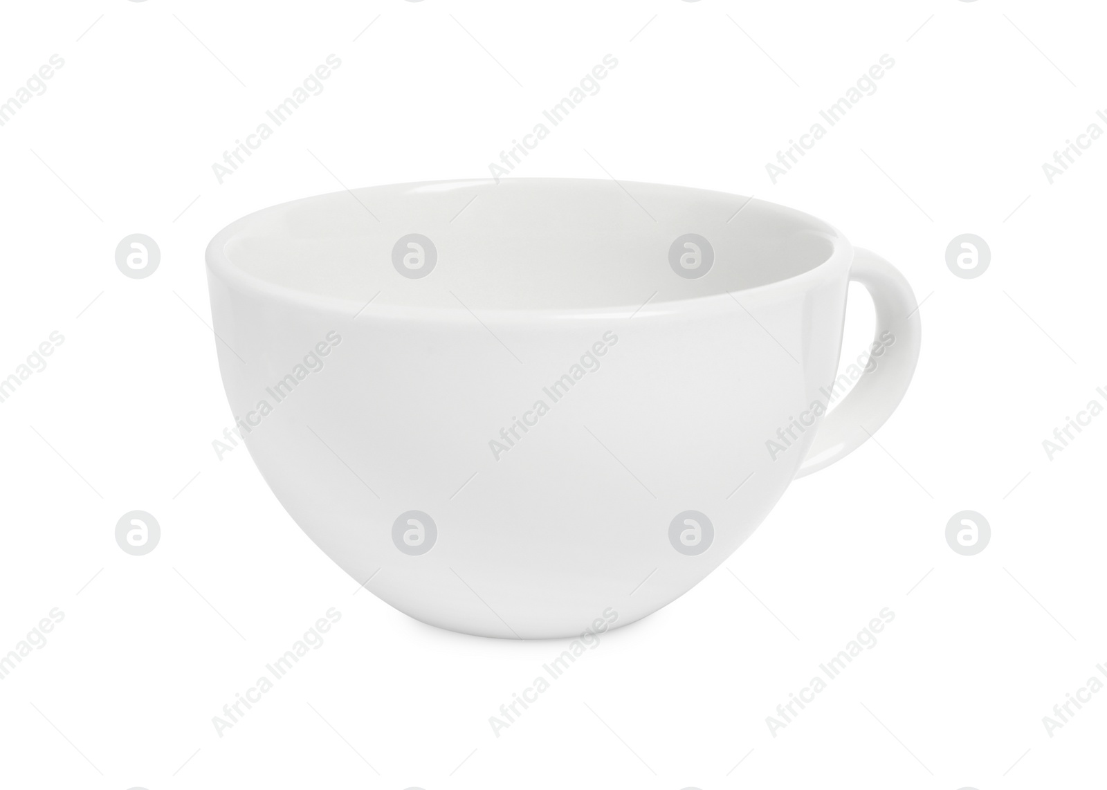 Photo of One new ceramic cup isolated on white