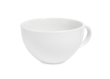 Photo of One new ceramic cup isolated on white