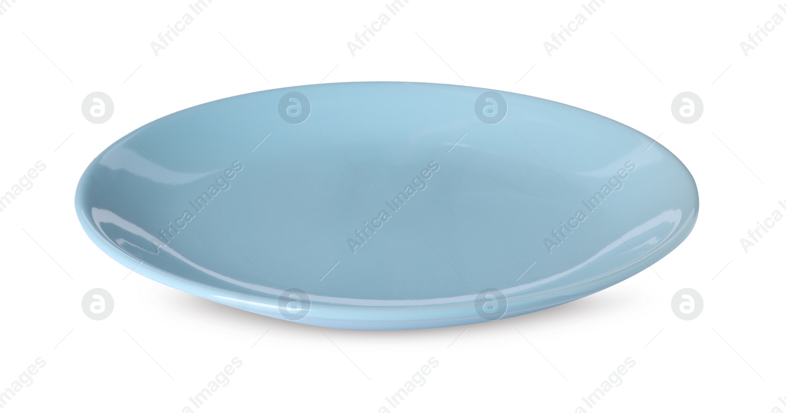 Photo of One clean ceramic plate isolated on white.