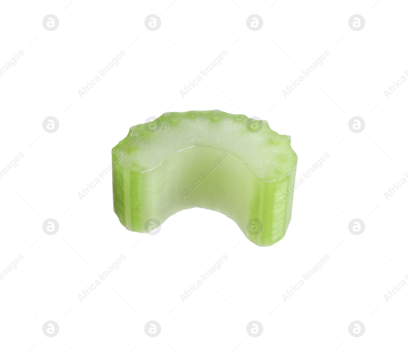 Photo of Piece of fresh ripe celery isolated on white