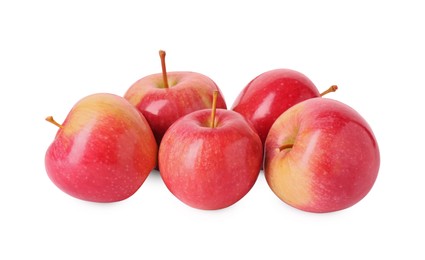 Fresh ripe red apples isolated on white