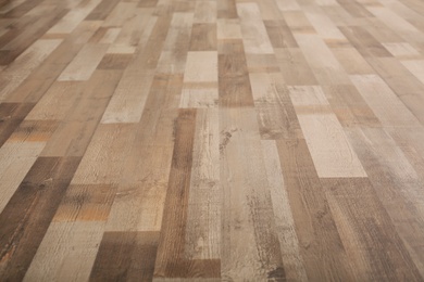 Photo of Clean wooden laminate as background. Floor covering