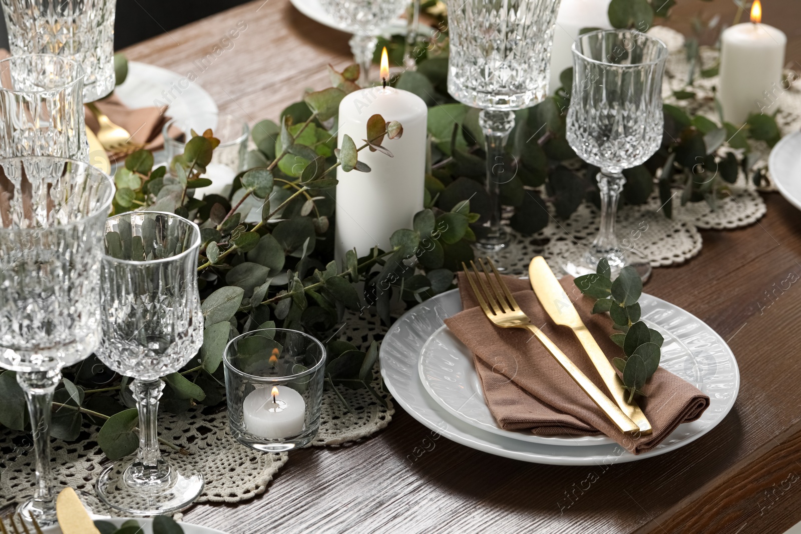 Photo of Stylish elegant table setting for festive dinner