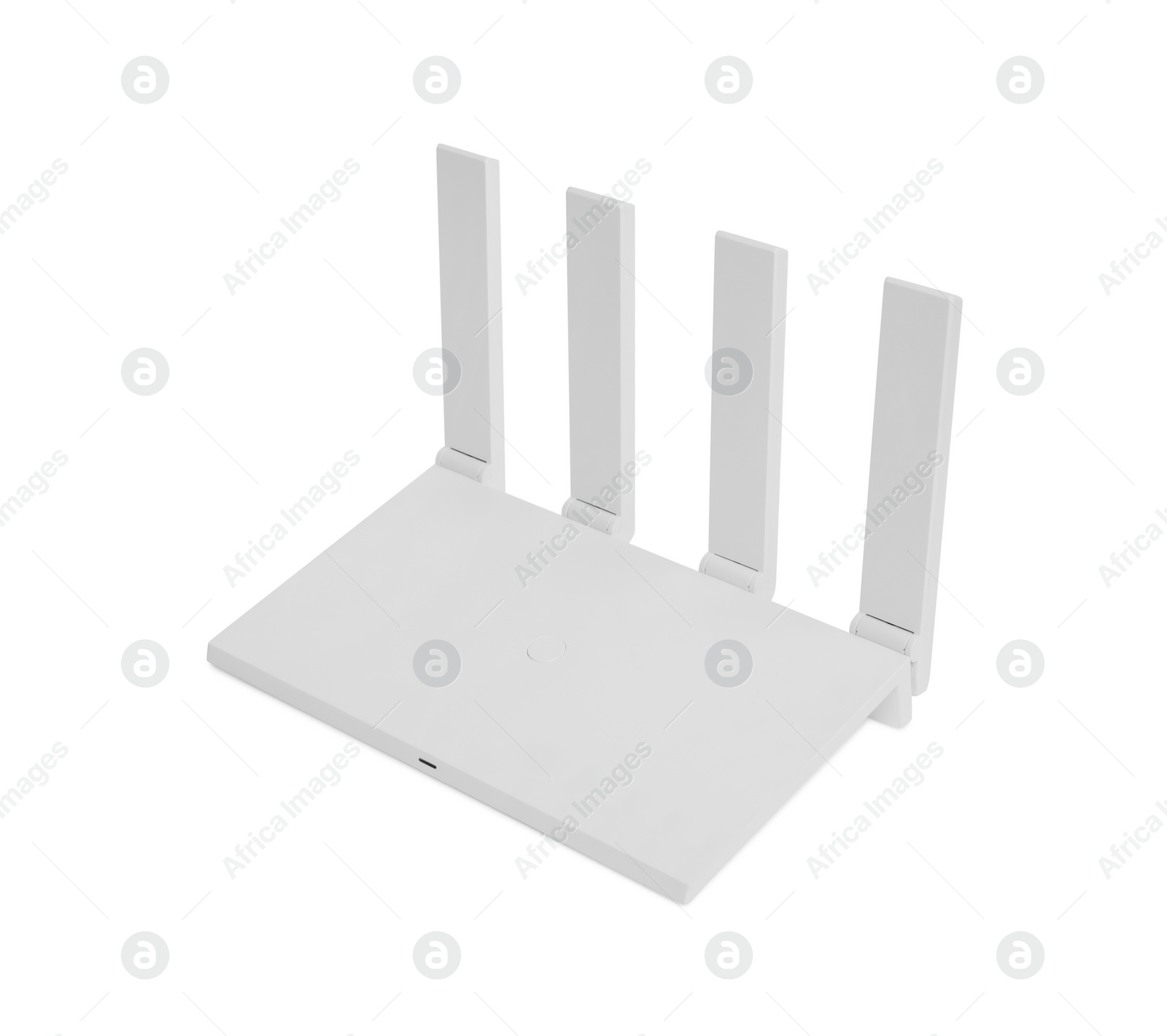 Photo of One modern Wi-Fi router isolated on white