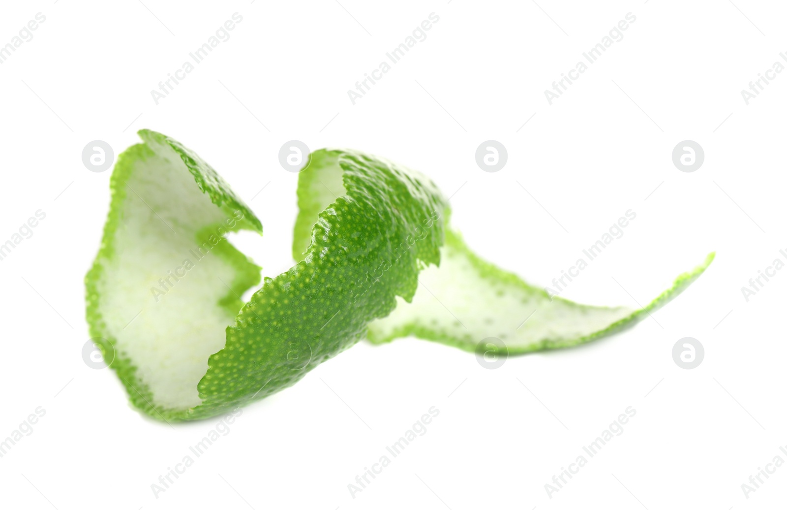 Photo of Peel of fresh ripe lime isolated on white