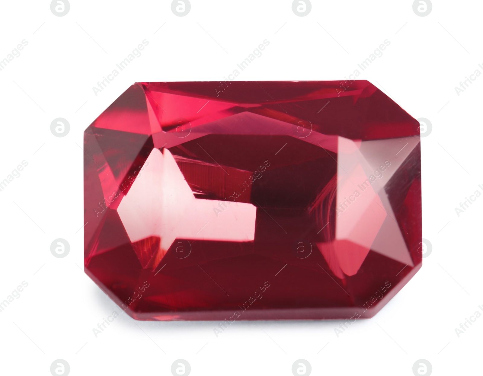 Photo of Beautiful gemstone for jewelry on white background