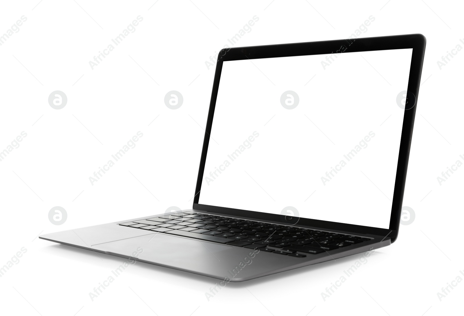 Photo of Laptop with blank screen isolated on white. Mockup for design