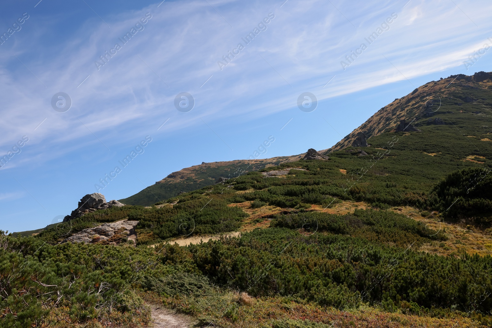 Photo of Picturesque view of beautiful mountain landscape on sunny day