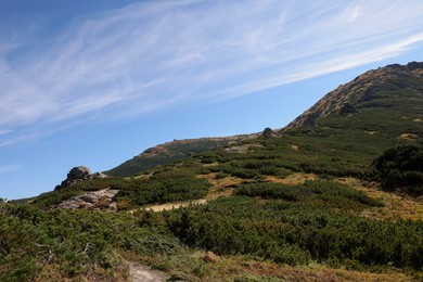 Picturesque view of beautiful mountain landscape on sunny day