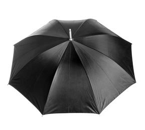 Photo of Beautiful open umbrella on white background