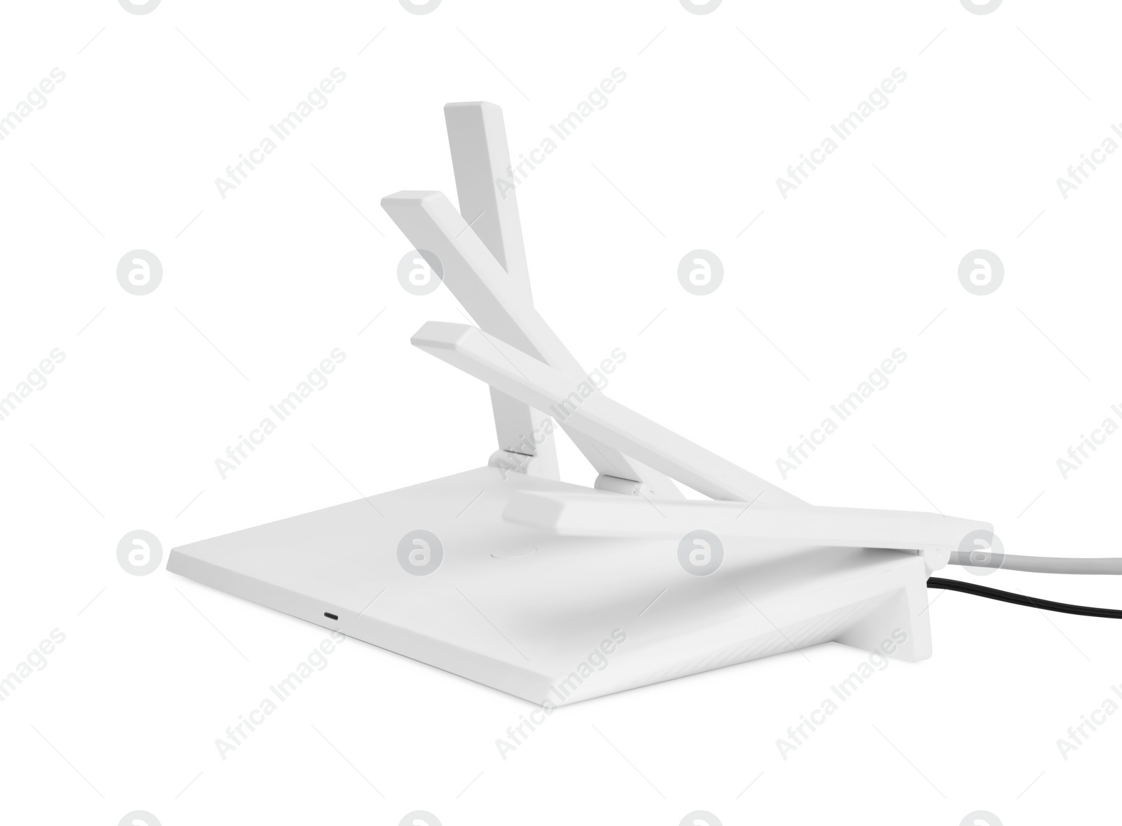 Photo of One modern Wi-Fi router isolated on white