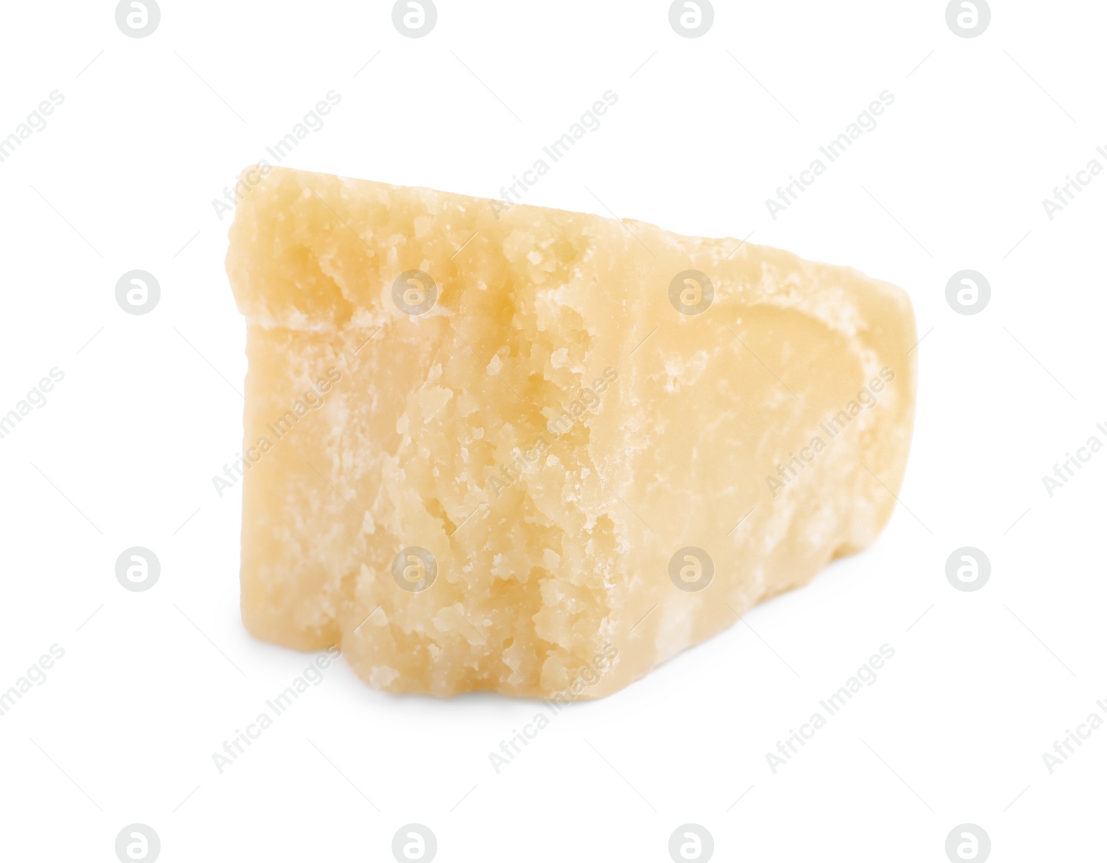 Photo of Piece of delicious parmesan cheese isolated on white