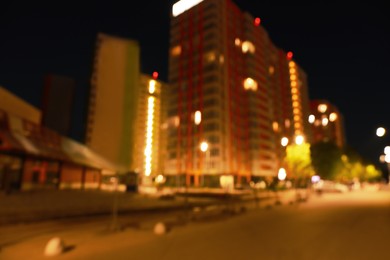 Blurred view of night cityscape with bokeh effect