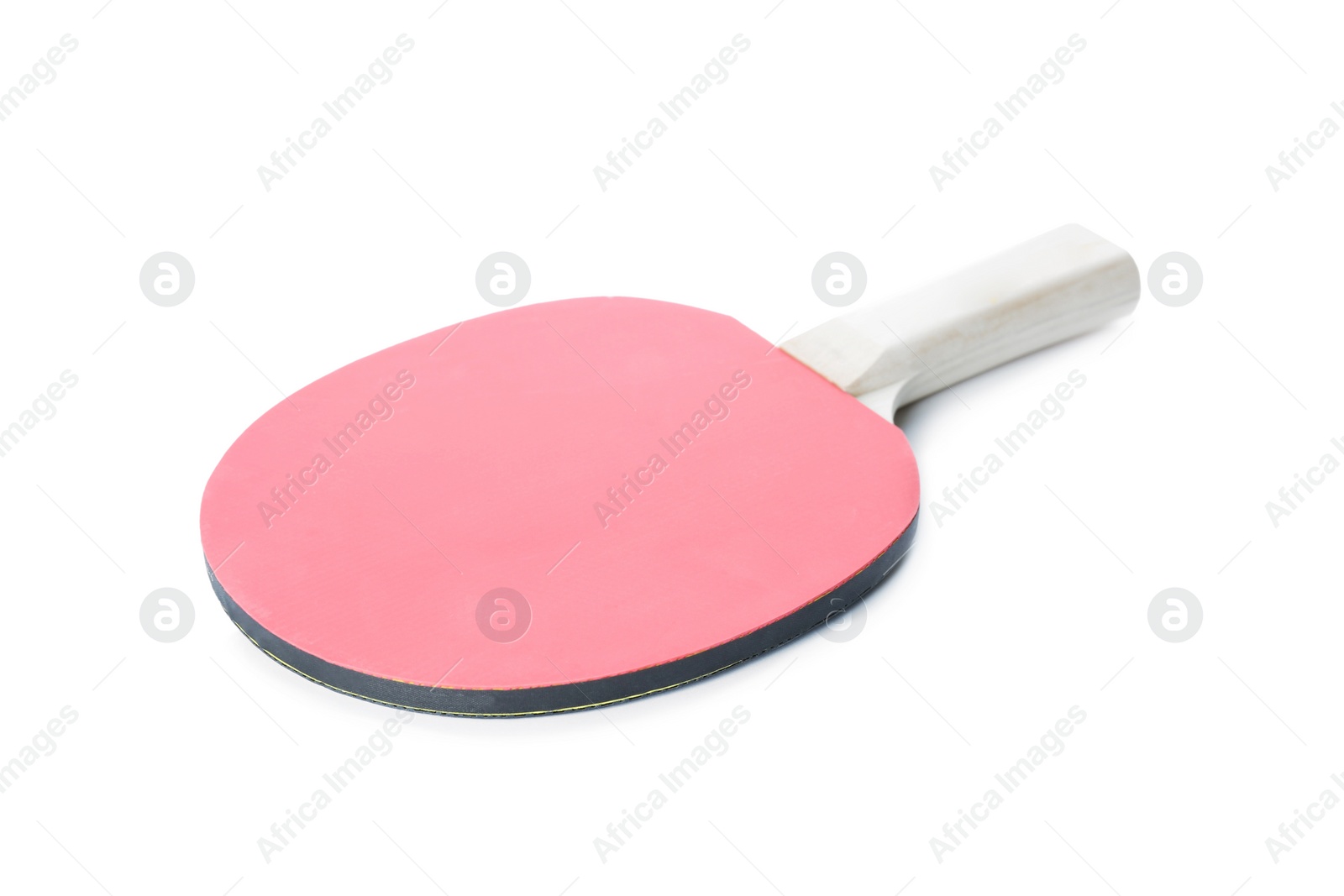 Photo of Ping pong racket isolated on white. Table tennis equipment