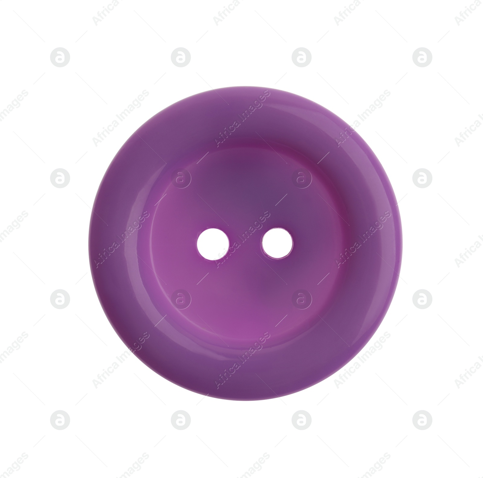 Photo of Purple plastic sewing button isolated on white