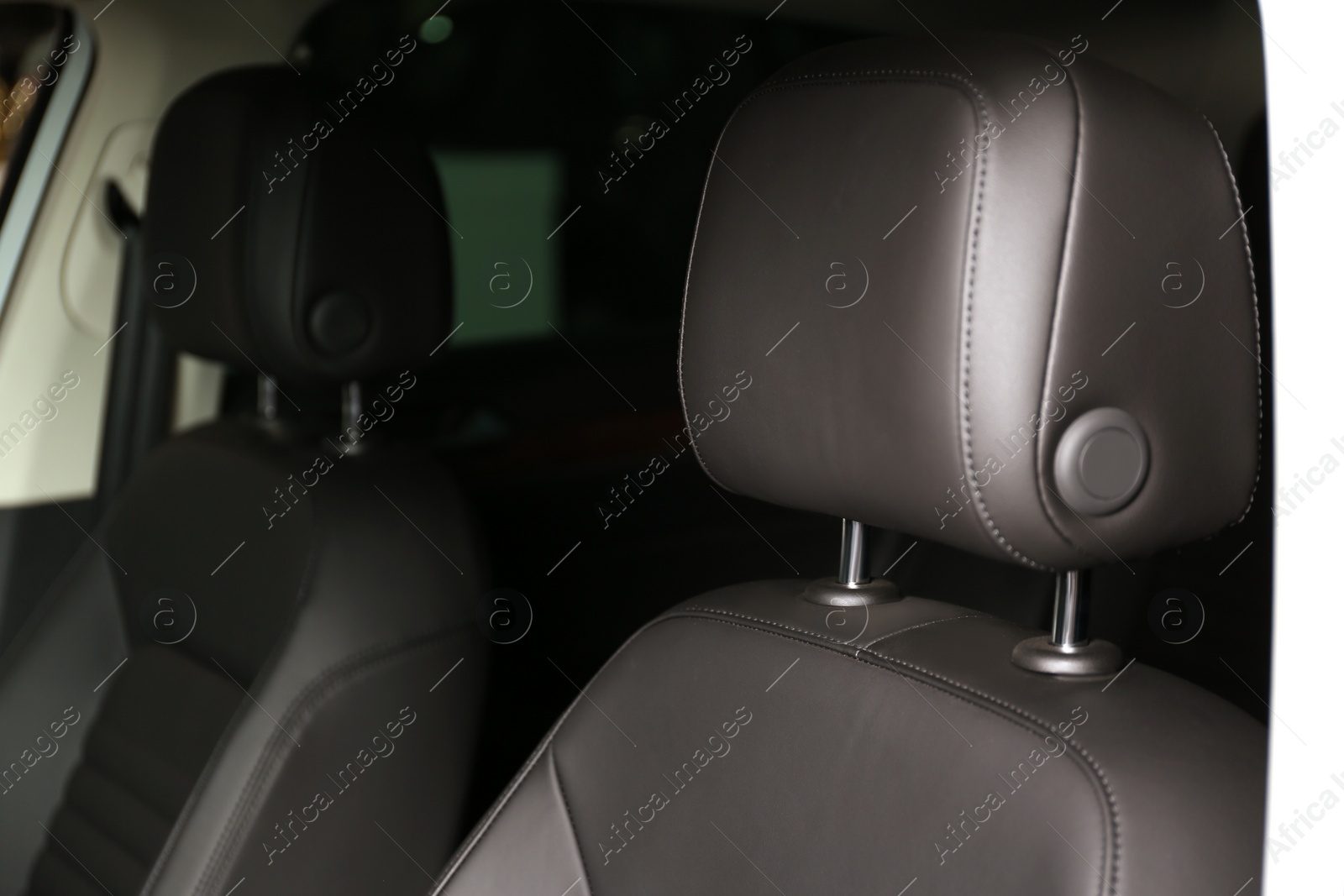 Photo of Modern car interior with comfortable leather seats