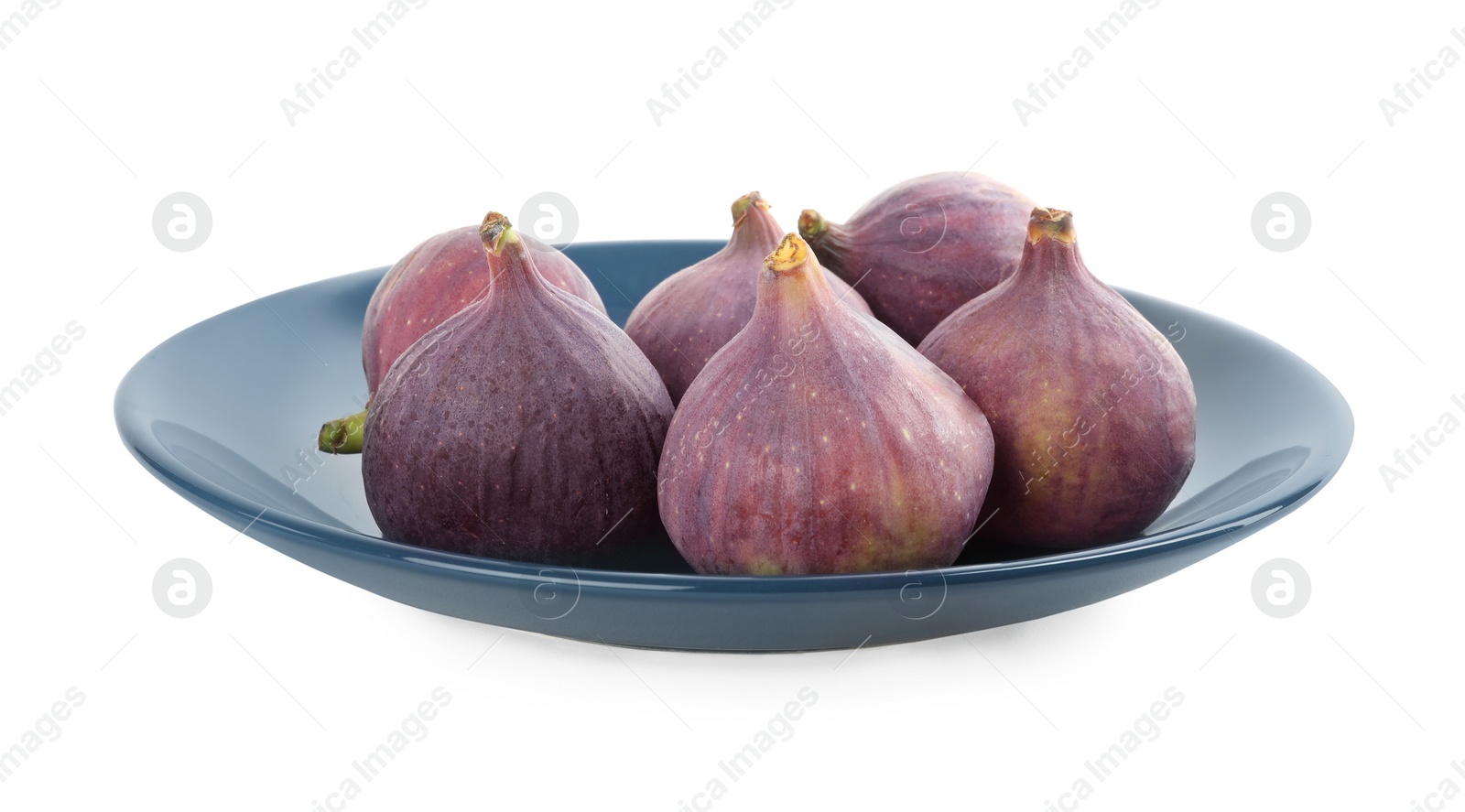 Photo of Whole tasty fresh figs isolated on white