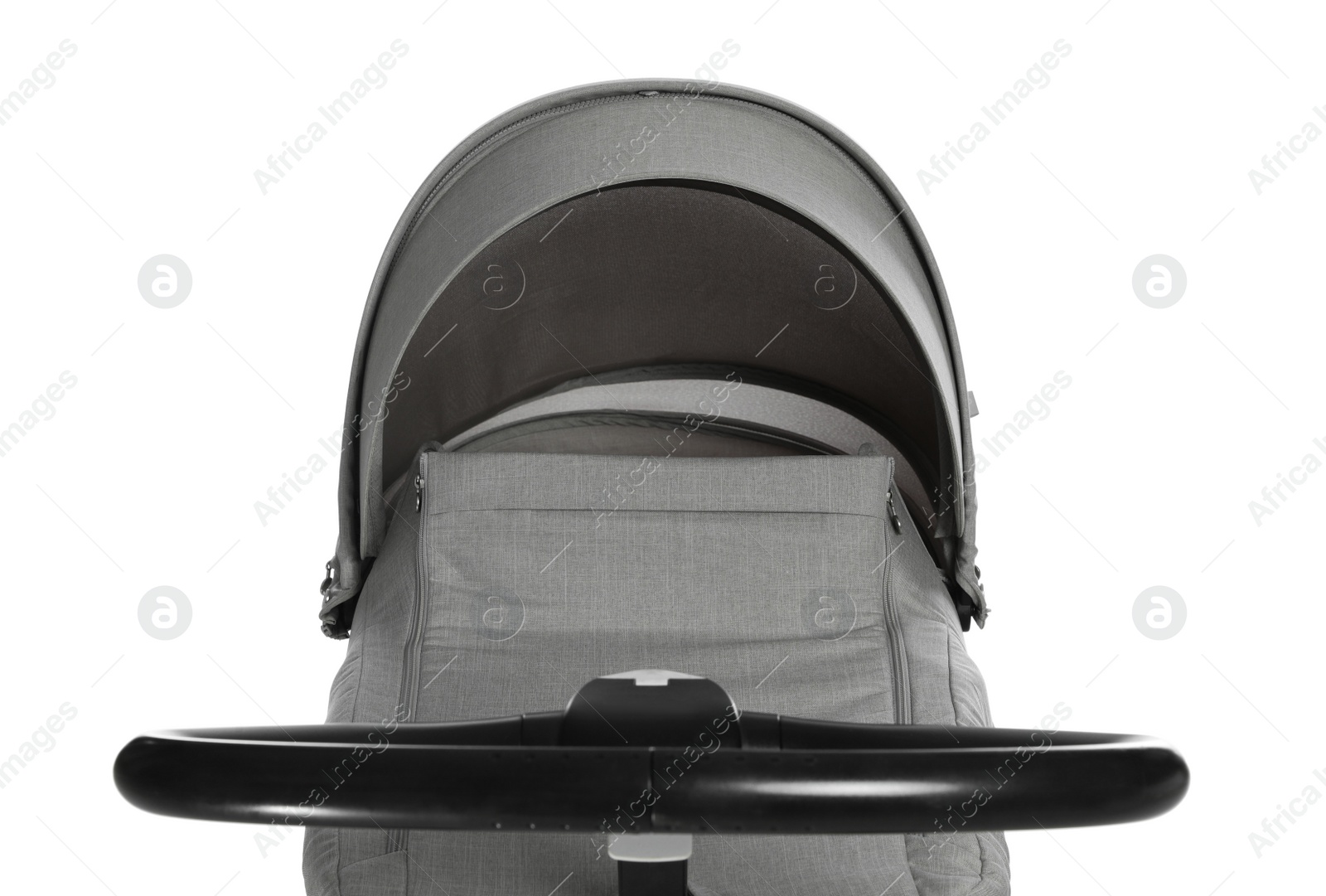 Photo of Baby carriage. Modern pram isolated on white