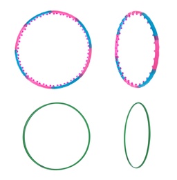 Image of Set of hula hoops isolated on white