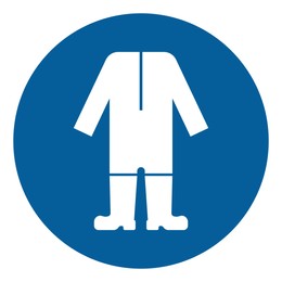 International Maritime Organization (IMO) sign, illustration. Protective suit symbol