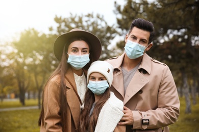 Lovely family spending time together in park during coronavirus pandemic