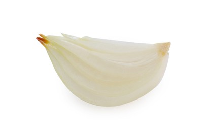 Piece of fresh ripe onion isolated on white