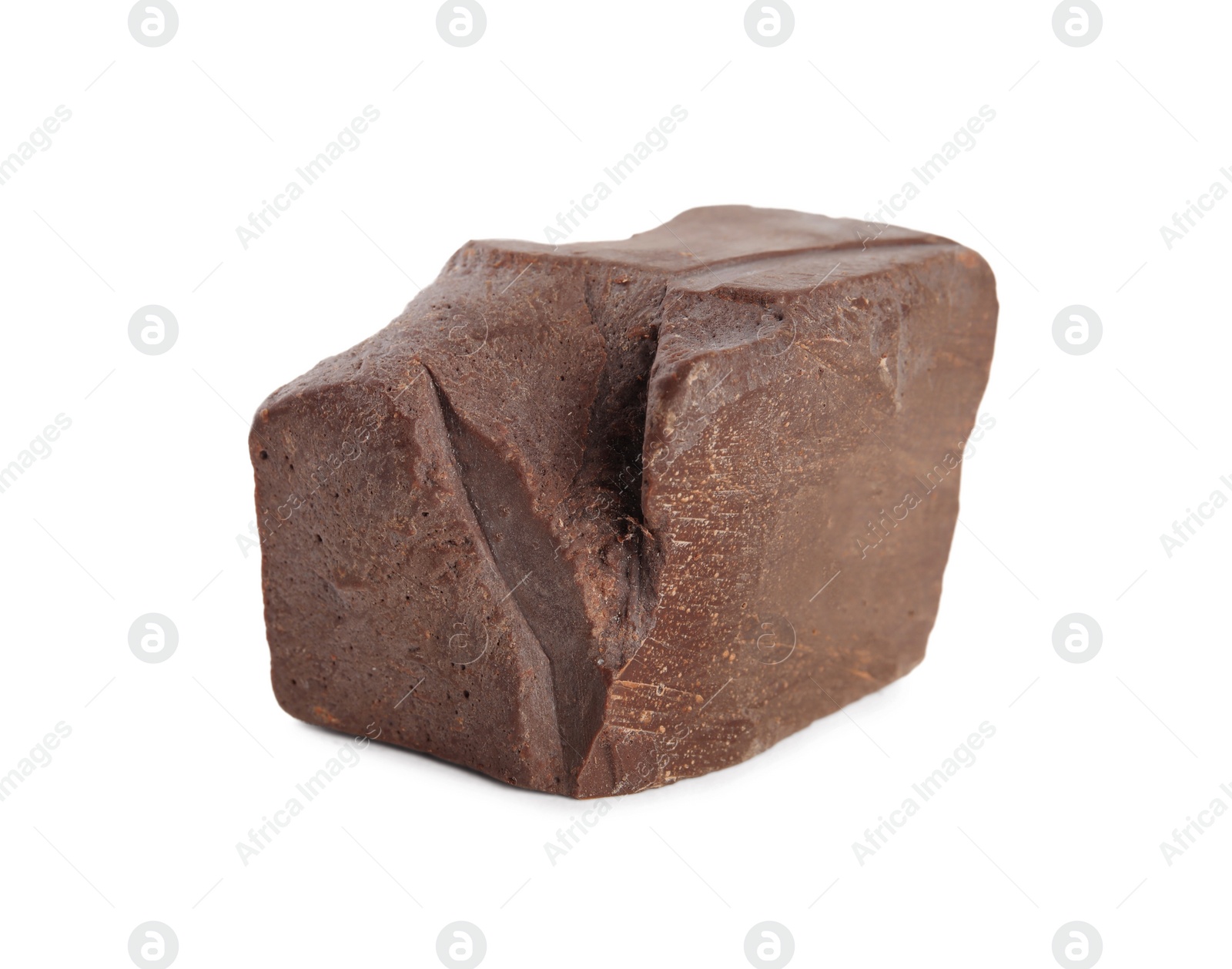 Photo of Piece of tasty milk chocolate isolated on white