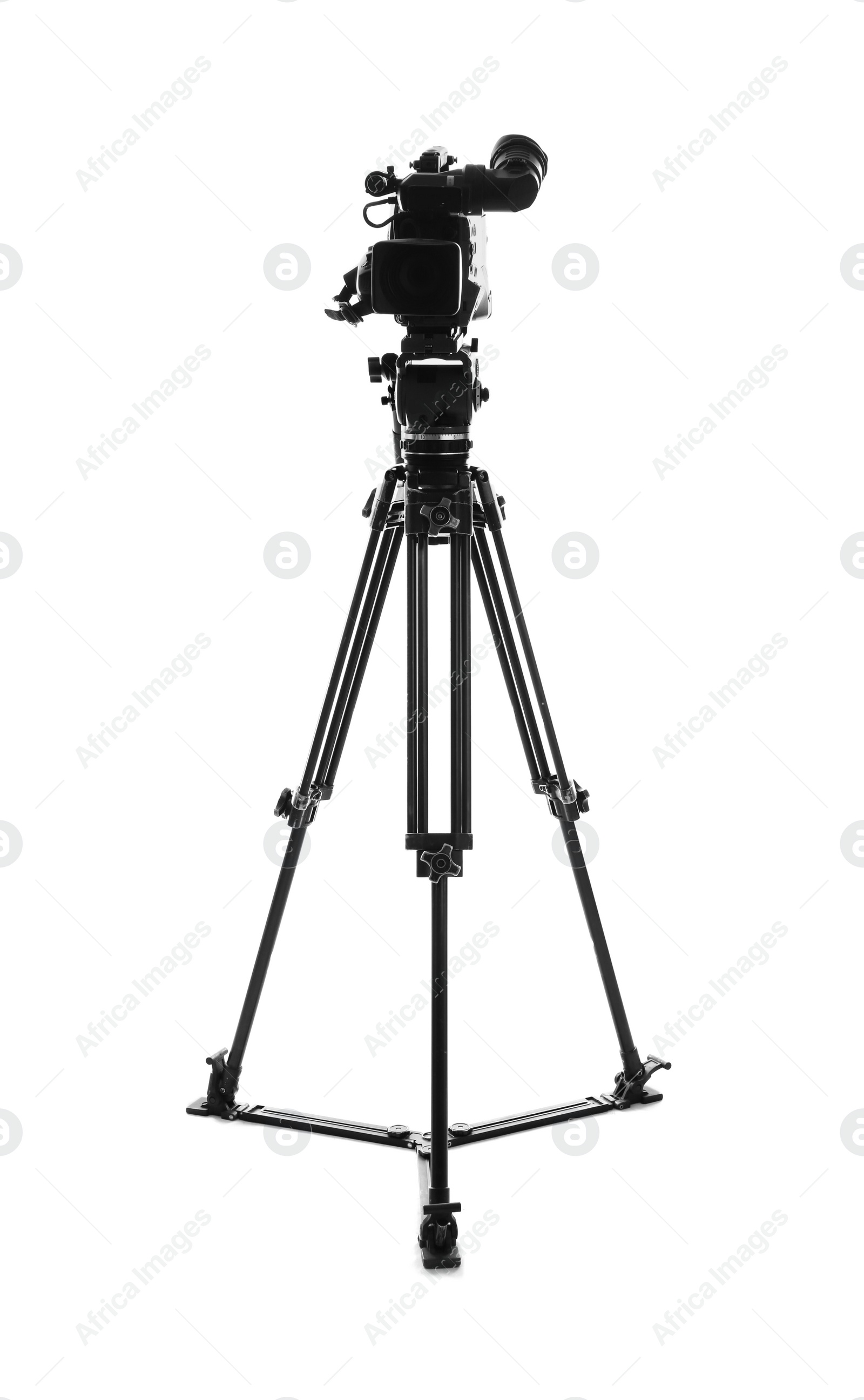 Photo of Modern professional video camera isolated on white