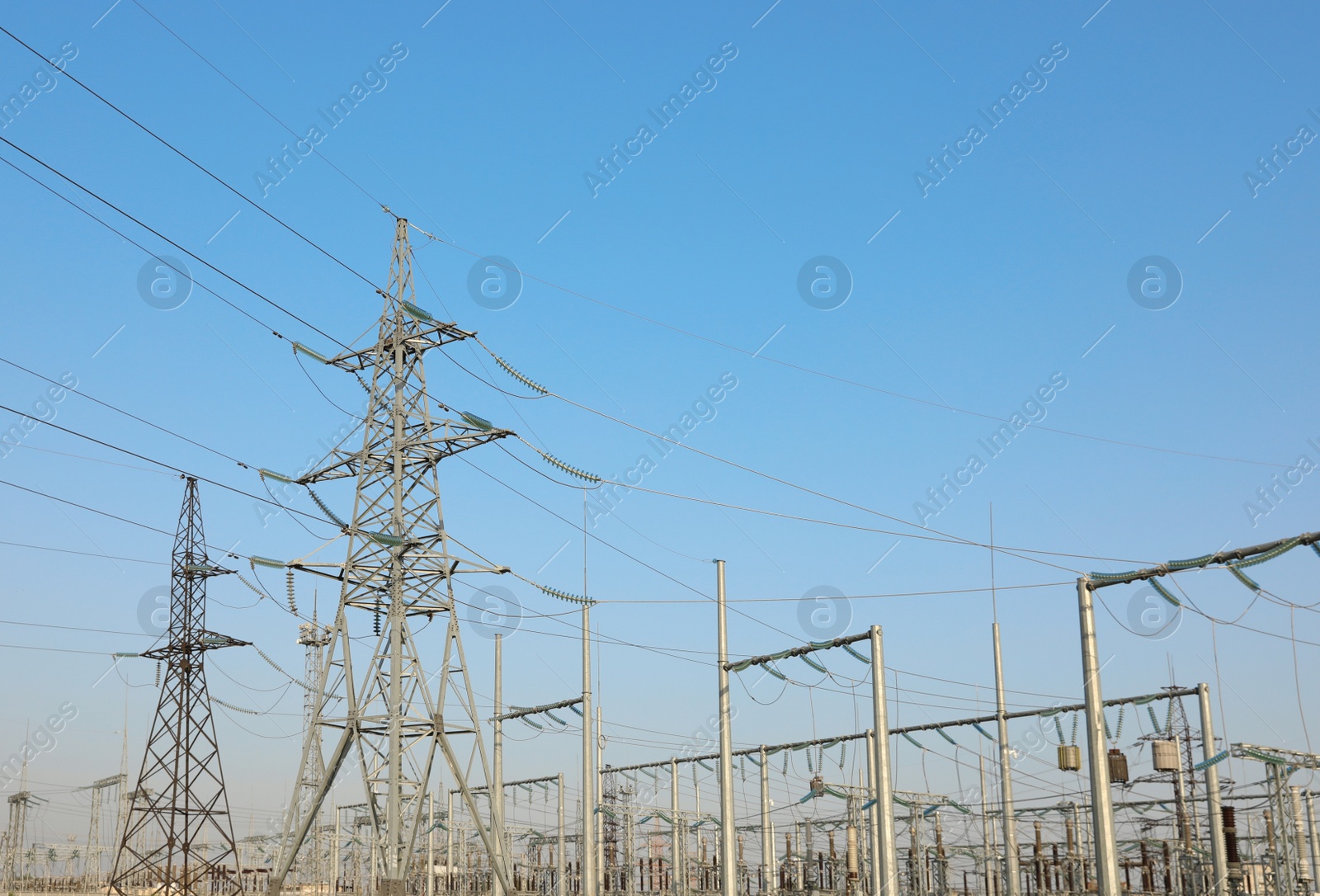 Photo of Modern electrical substation outdoors on sunny day