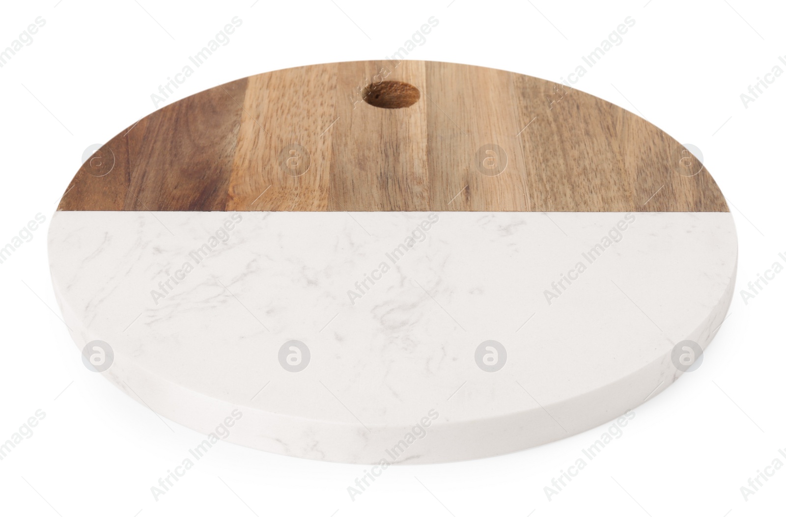 Photo of One new cutting board on white background