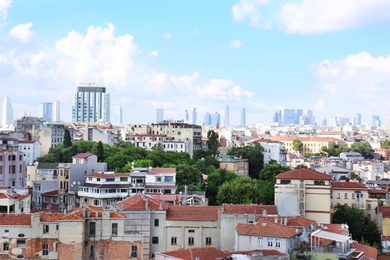 Picturesque view of city with beautiful buildings