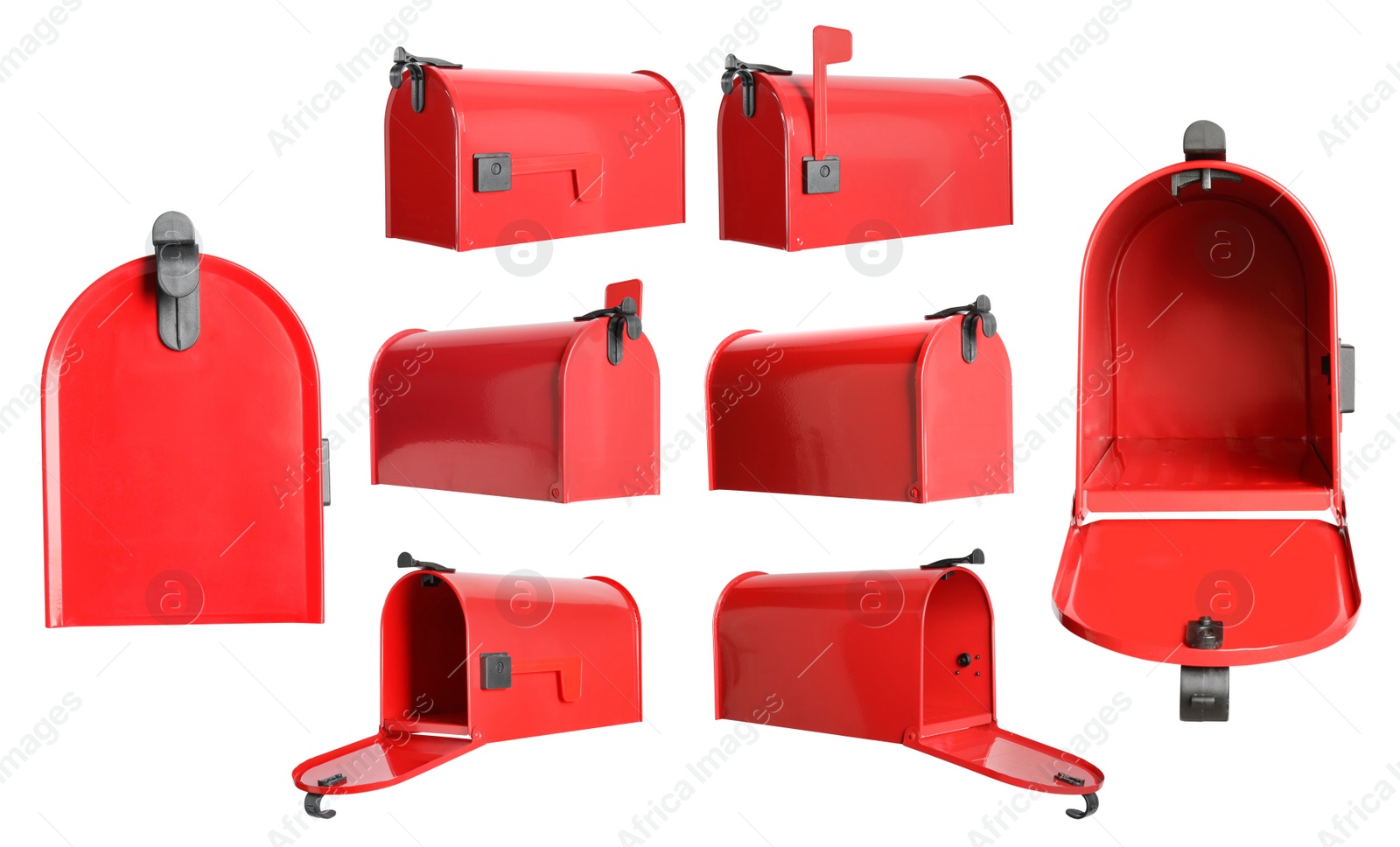 Image of Set with red letter boxes on white background