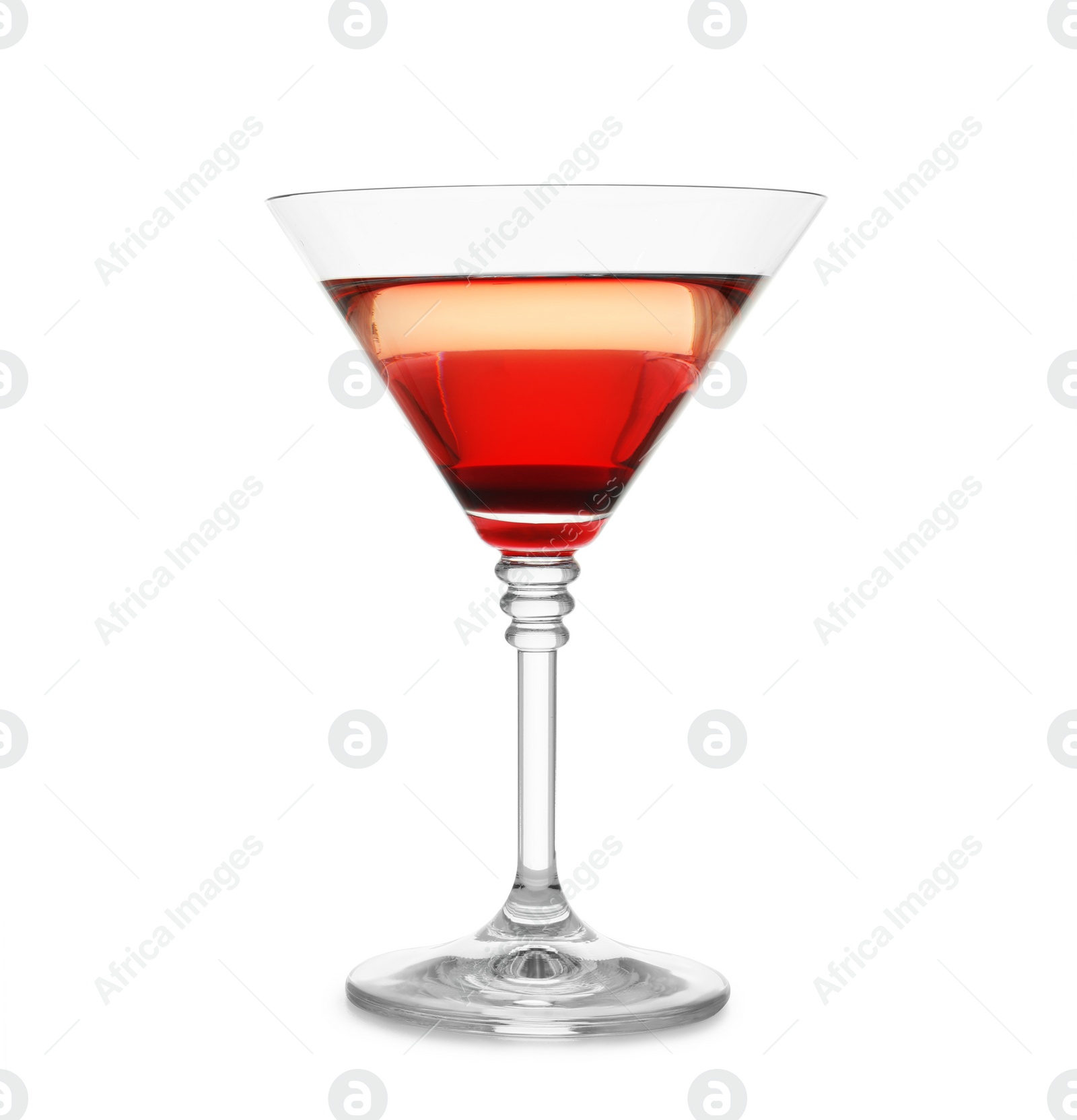 Photo of Delicious martini cocktail on white background. Space for text