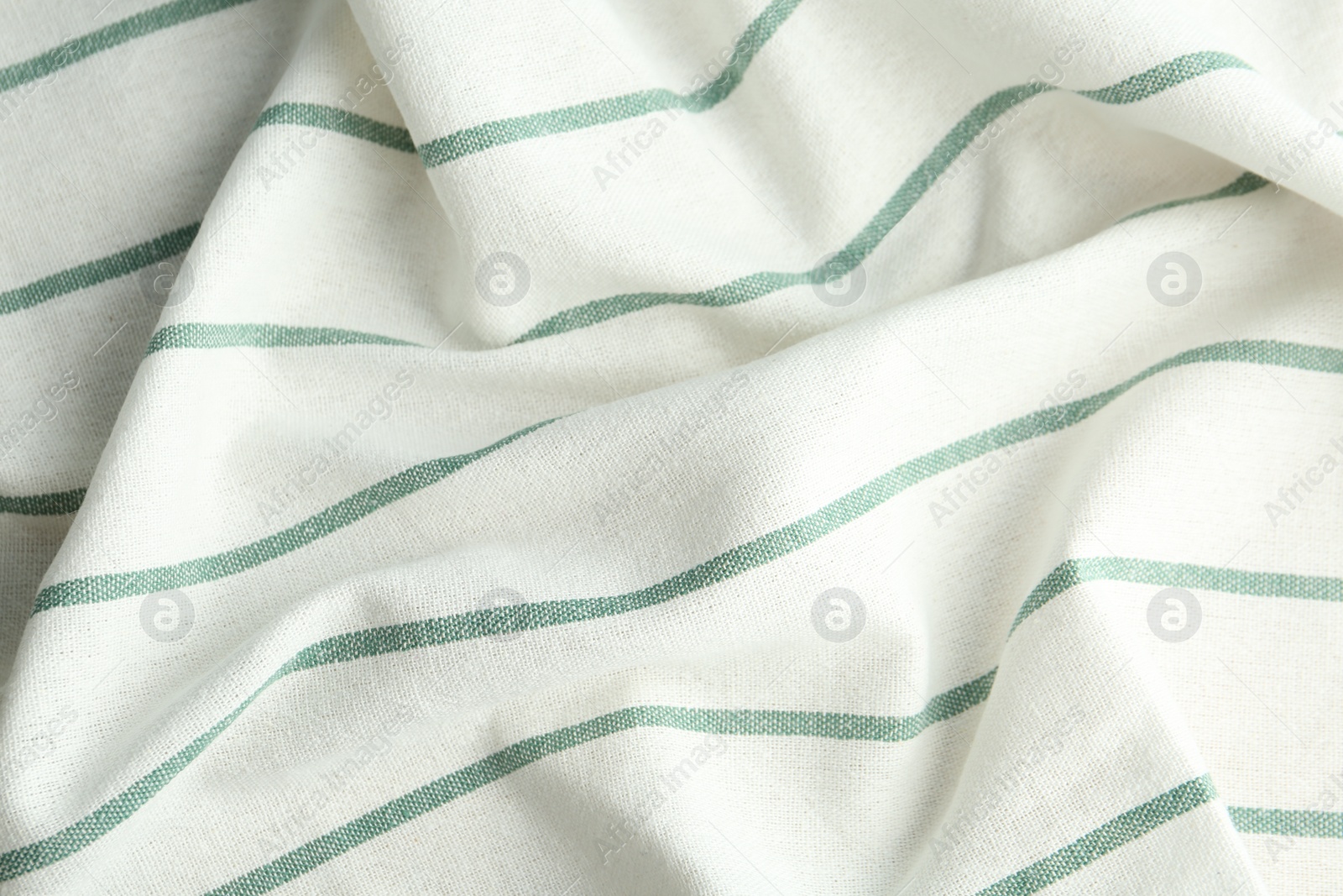 Photo of Texture of white striped fabric as background, closeup